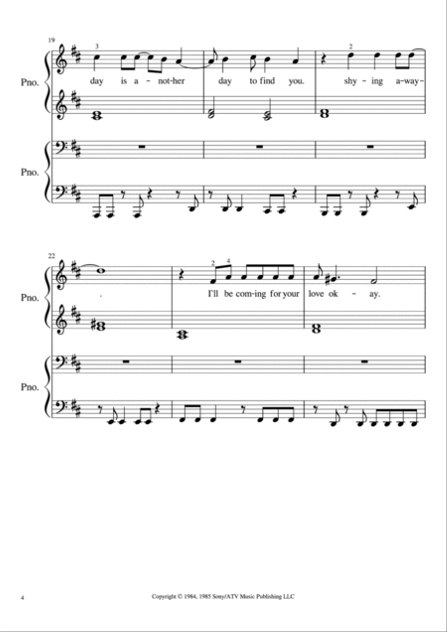 Take On Me Easy Piano scores gallery preview page 4