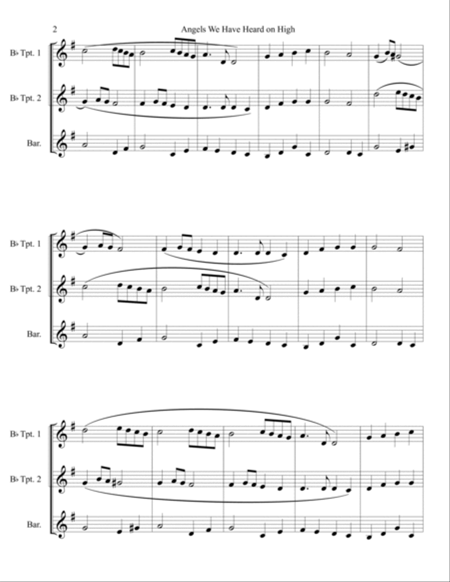 Angels We Have Heard on High Baritone Horn TC scores gallery preview page 2