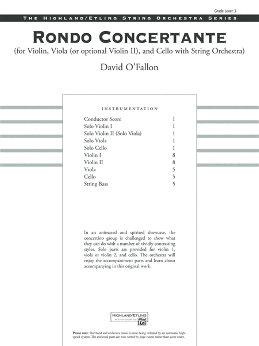 Rondo Concertante: Score String Orchestra scores gallery preview page 1