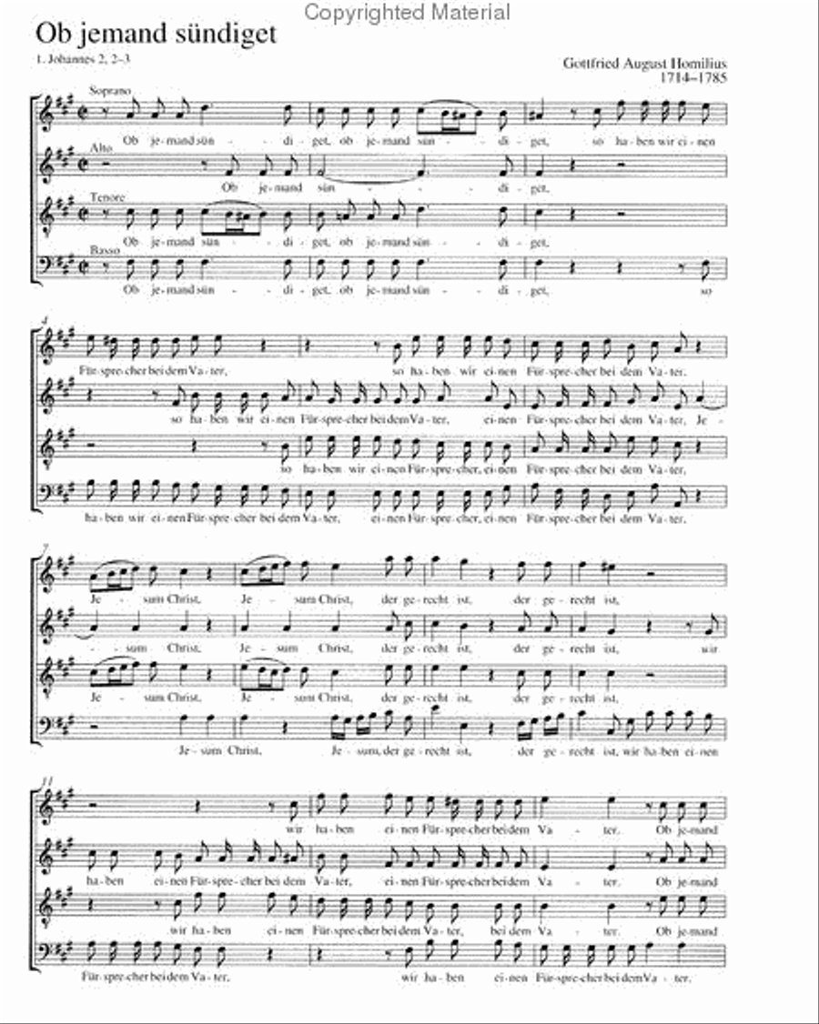 Homilius: Ob jemand sundiget; Siehe, des Herrn Oboe scores gallery preview page 2