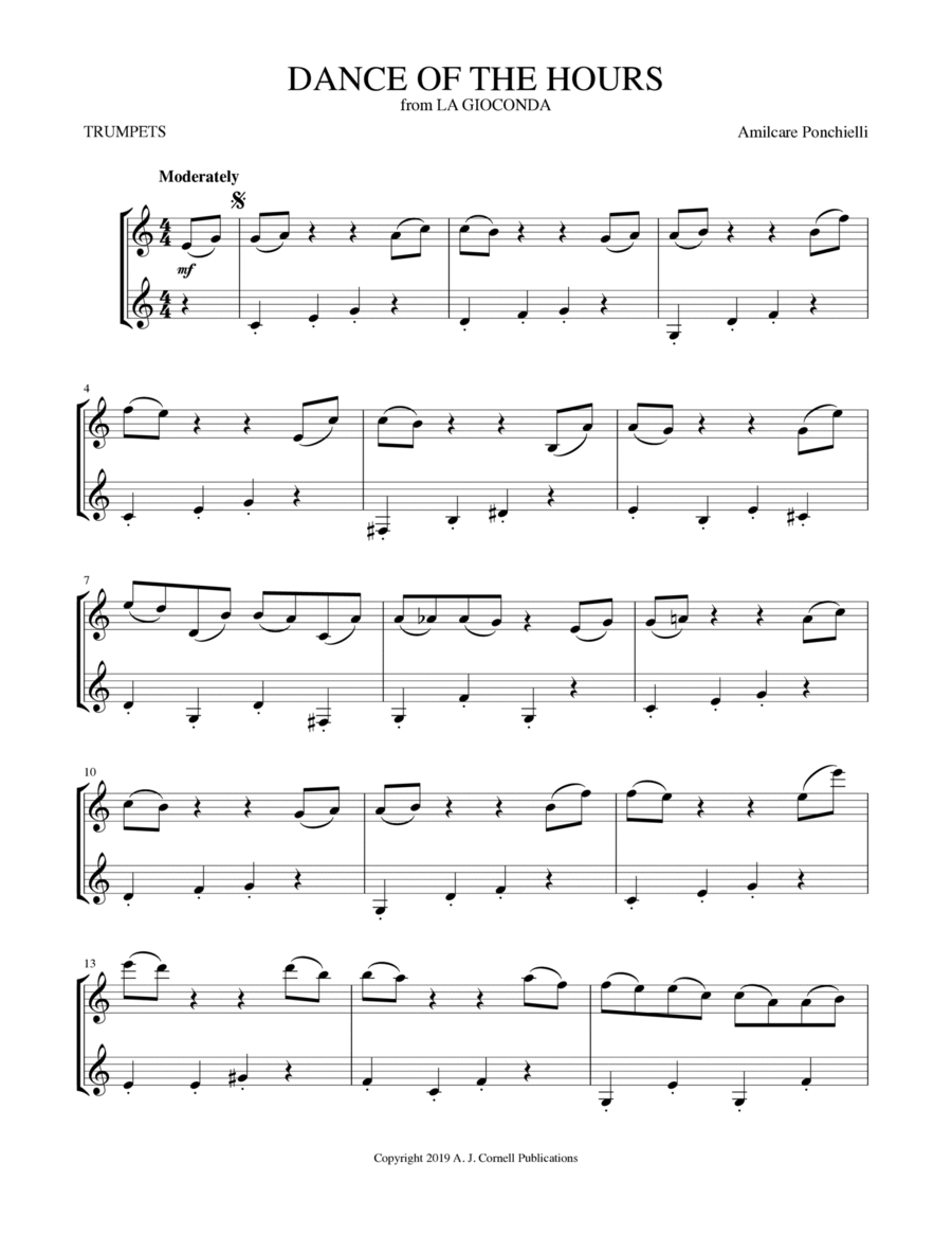 Dance of the Hours Dance of the Hours Trumpet Duet scores gallery preview page 1