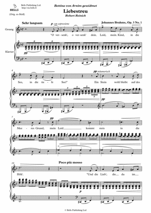 Book cover for Liebestreu, Op. 3 No. 1 (D minor)