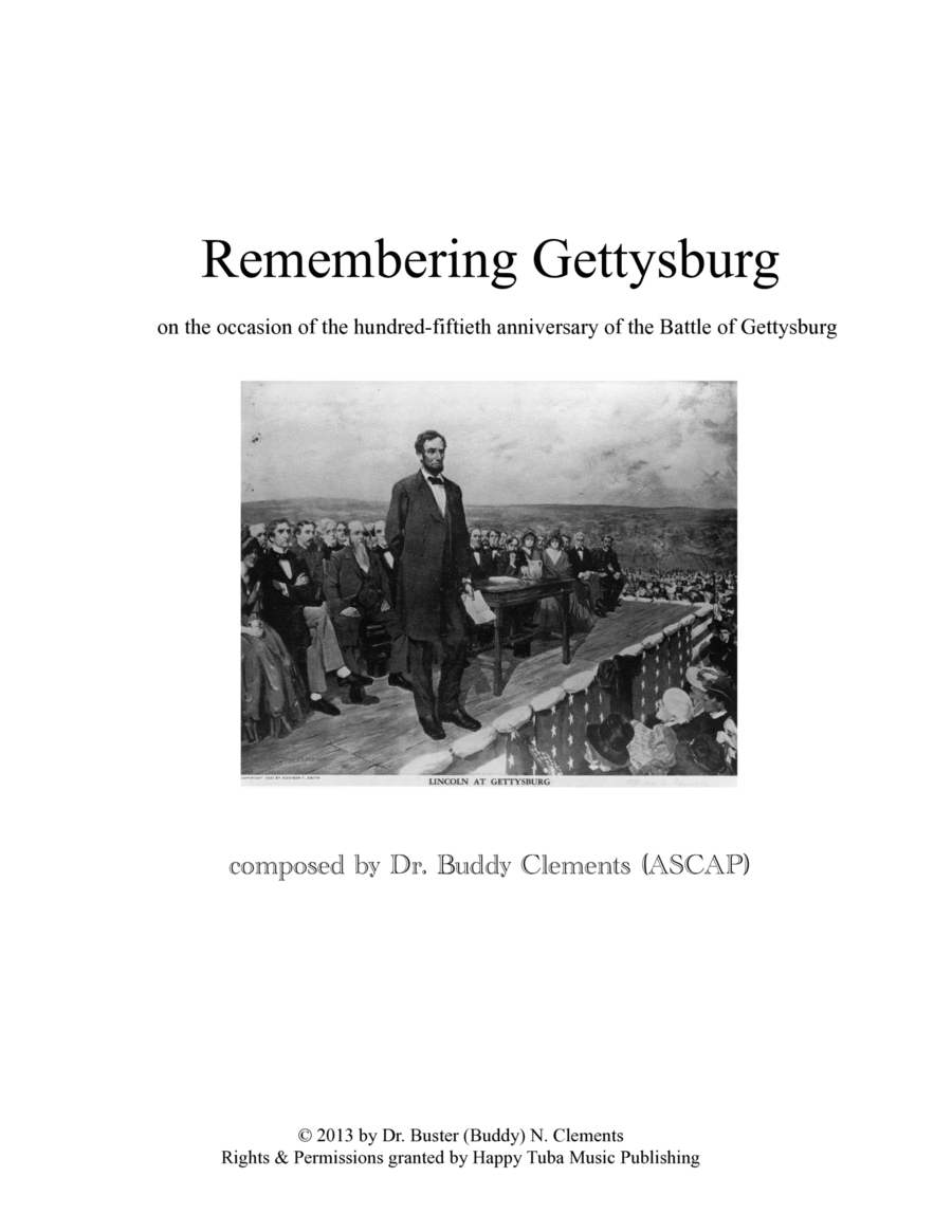REMEMBERING GETTYSBURG for Narrator and String Ensemble Small Ensemble scores gallery preview page 1