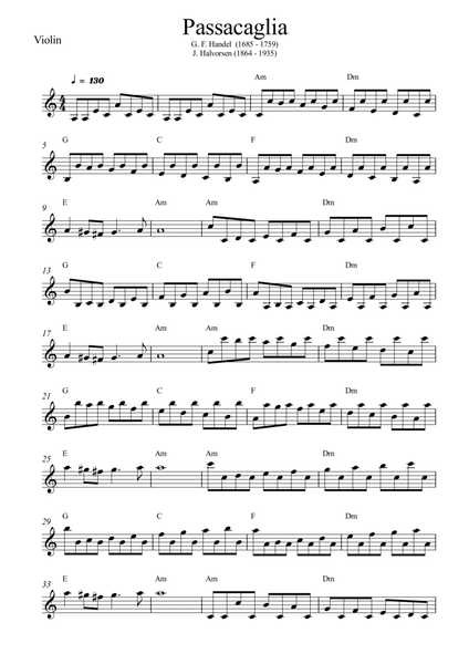 Passacaglia - Handel / Halvorsen (Violin) image number null