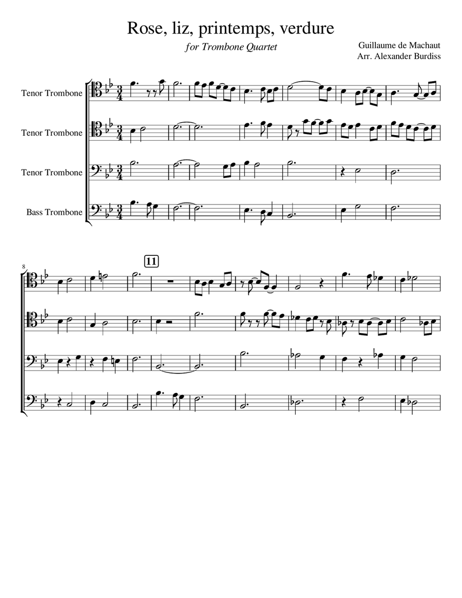 Rose, liz, printemps, verdure Brass Ensemble scores gallery preview page 2