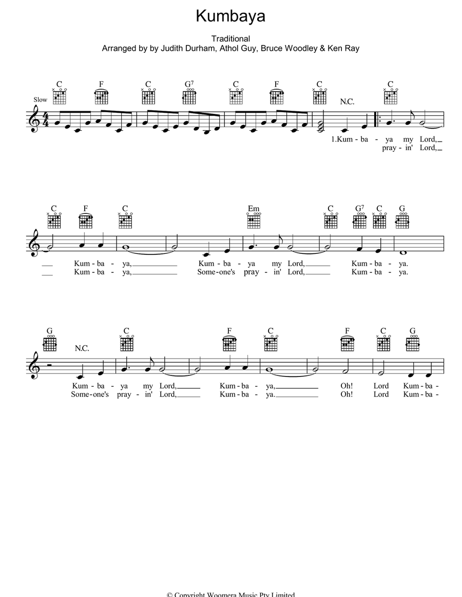 Kumbaya Piano scores gallery preview page 1