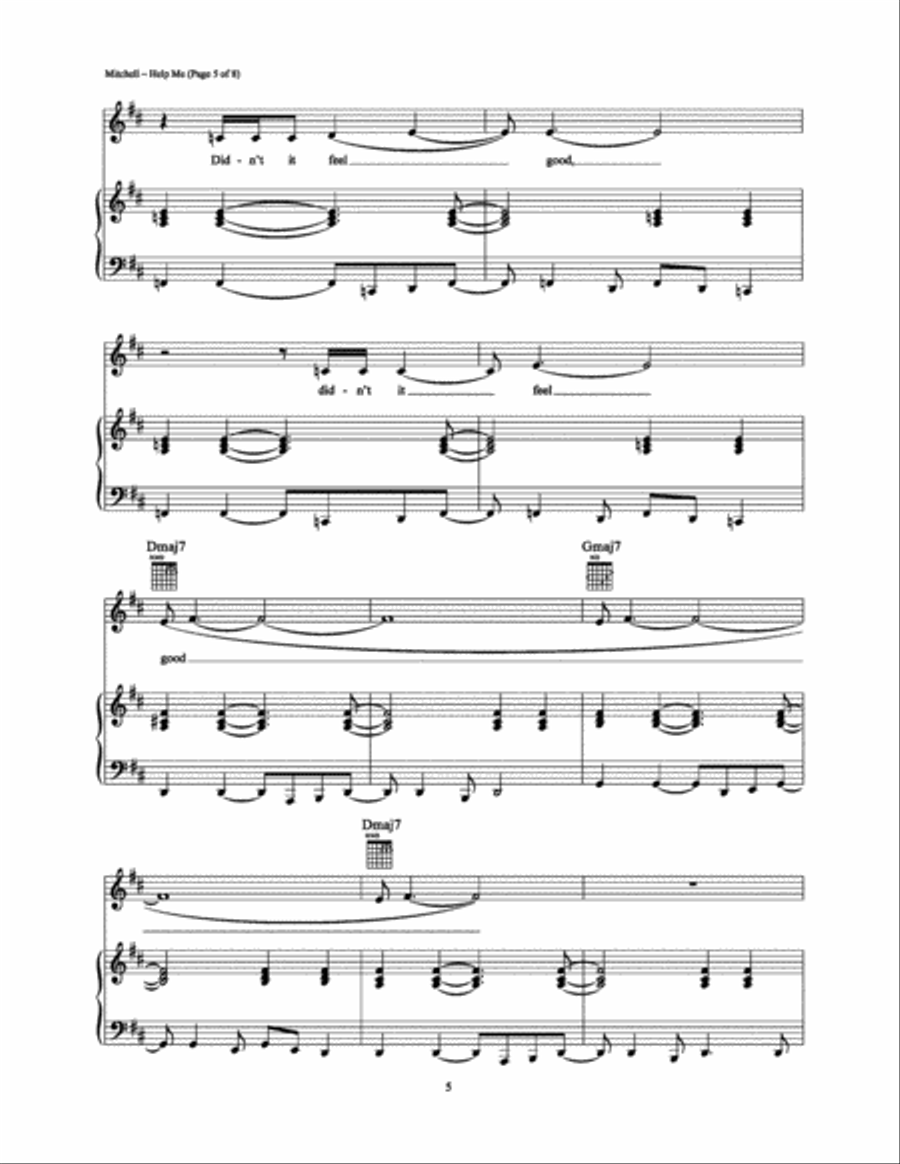 Help Me Help Me Piano, Vocal, Guitar scores gallery preview page 5