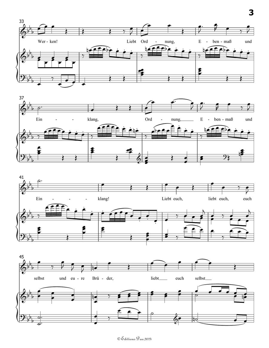 Die ihr des unermeβlichen weltalls, by Mozart, K.V.619, in E flat Major Piano, Vocal scores gallery preview page 5