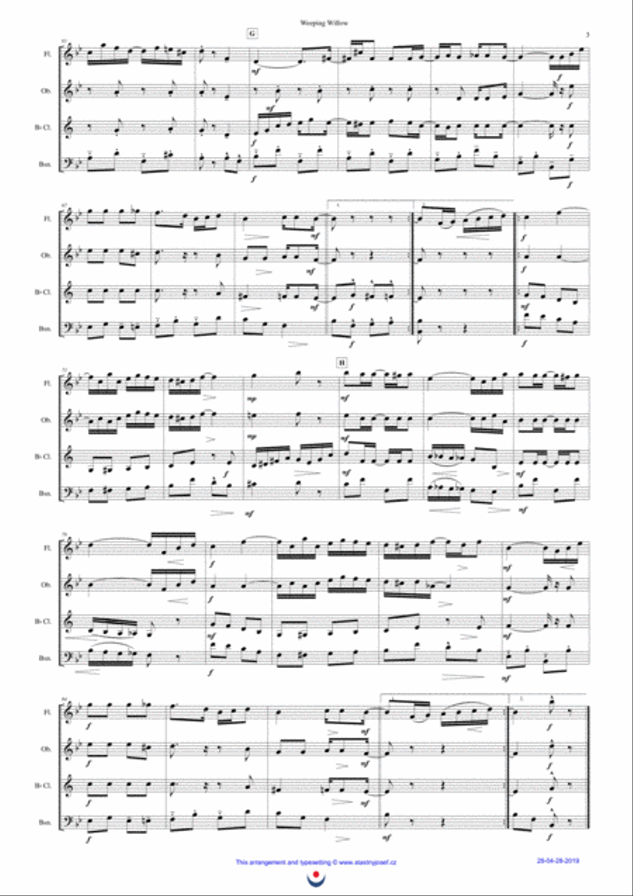 Weeping Willow Woodwind Quartet scores gallery preview page 3
