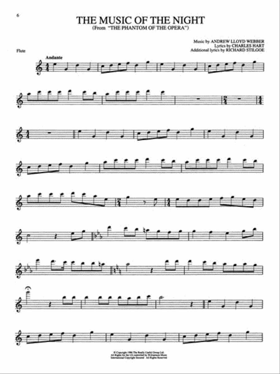 The Phantom of the Opera Flute Solo scores gallery preview page 3