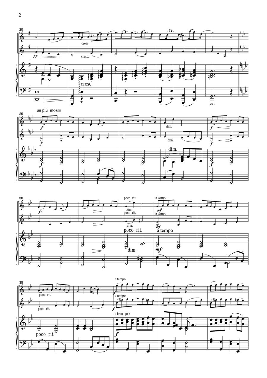 Dvorak Humoreske, for 2 Violins & Piano, VN211 Violin Solo scores gallery preview page 2
