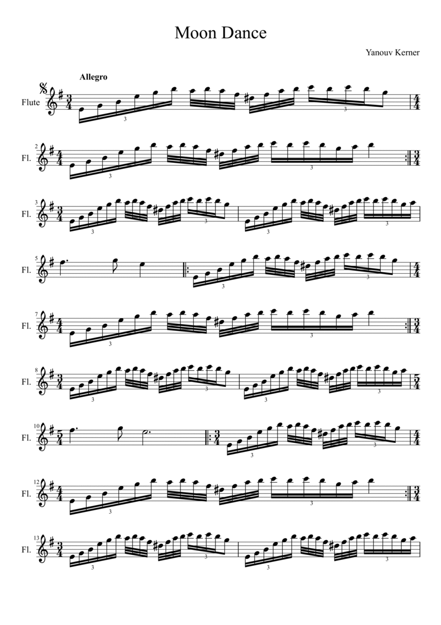 Dance for the Moon (Flamenco Flute version) Flute Solo scores gallery preview page 1