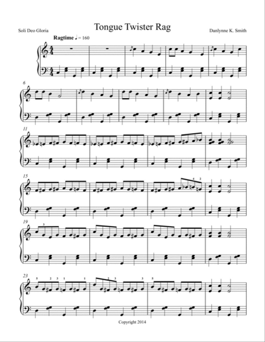 Tongue Twister Rag Piano Solo scores gallery preview page 2