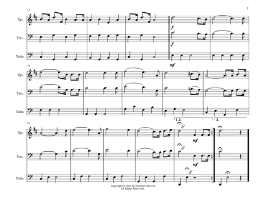O Holy Night (Cantique De Noel) Brass Ensemble scores gallery preview page 2