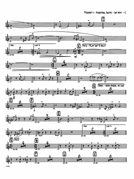Nightowl Suite, Mvt. 1 - 5th Bb Trumpet