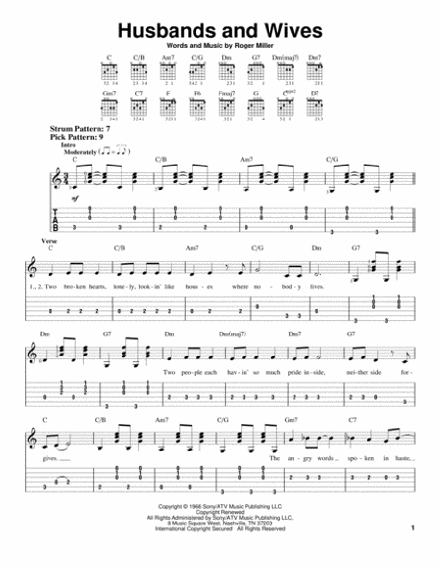 Husbands And Wives Husbands And Wives Acoustic Guitar scores gallery preview page 1