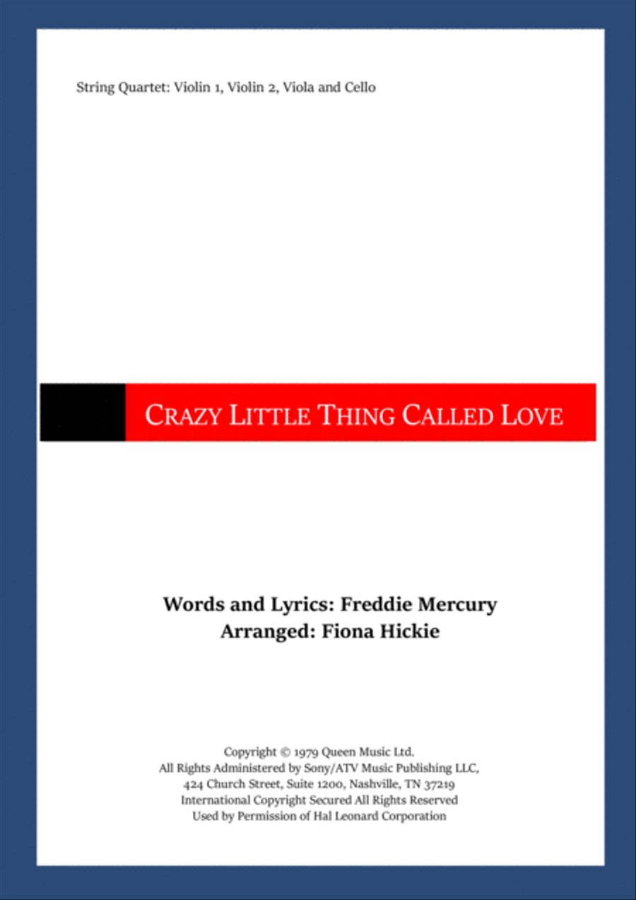 Crazy Little Thing Called Love String Quartet scores gallery preview page 1