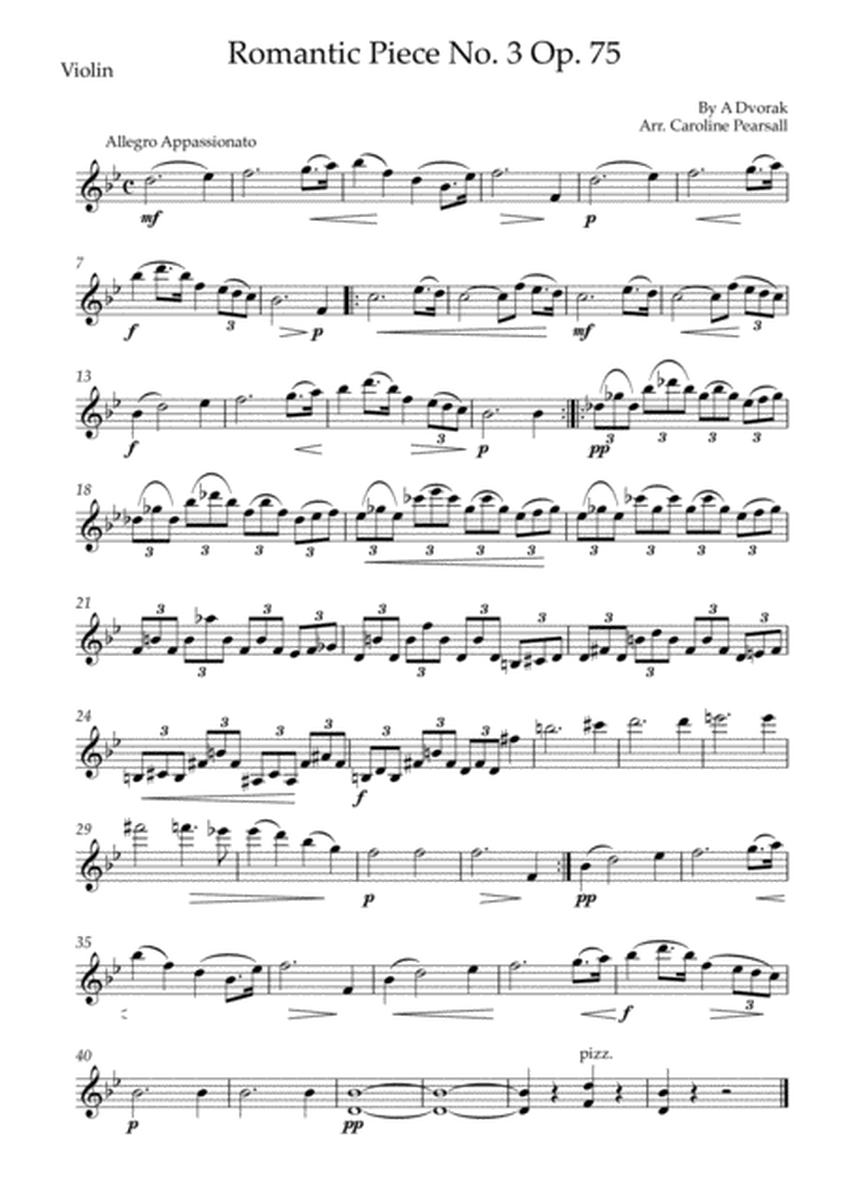 A Dvorak - Romantic Pieces Op. 75, No. 3 - Violin & Cello Duo image number null