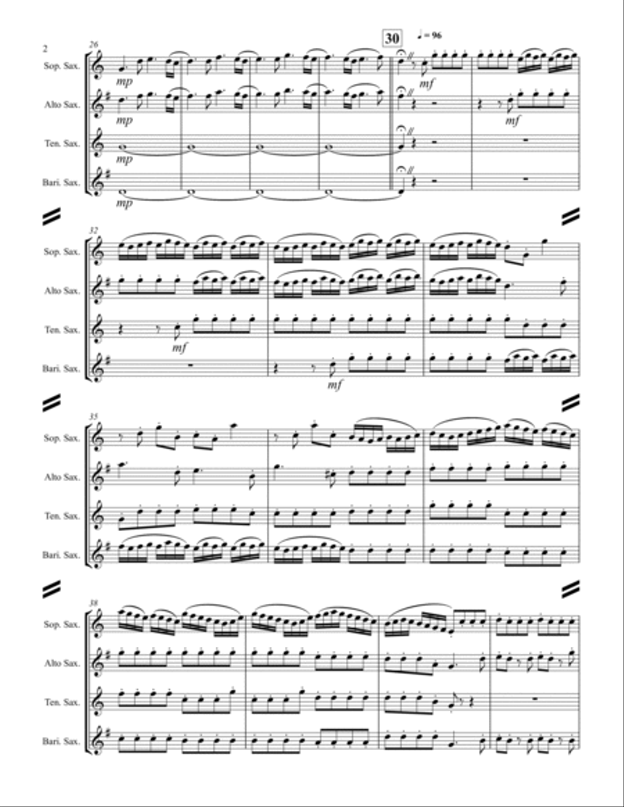 Telemann – Wassermusik Suite Complete (for Saxophone Quartet SATB) Saxophone Quartet scores gallery preview page 3