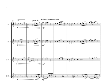 Ukrainian National Anthem for Flute Quartet MFAO World National Anthem Series image number null