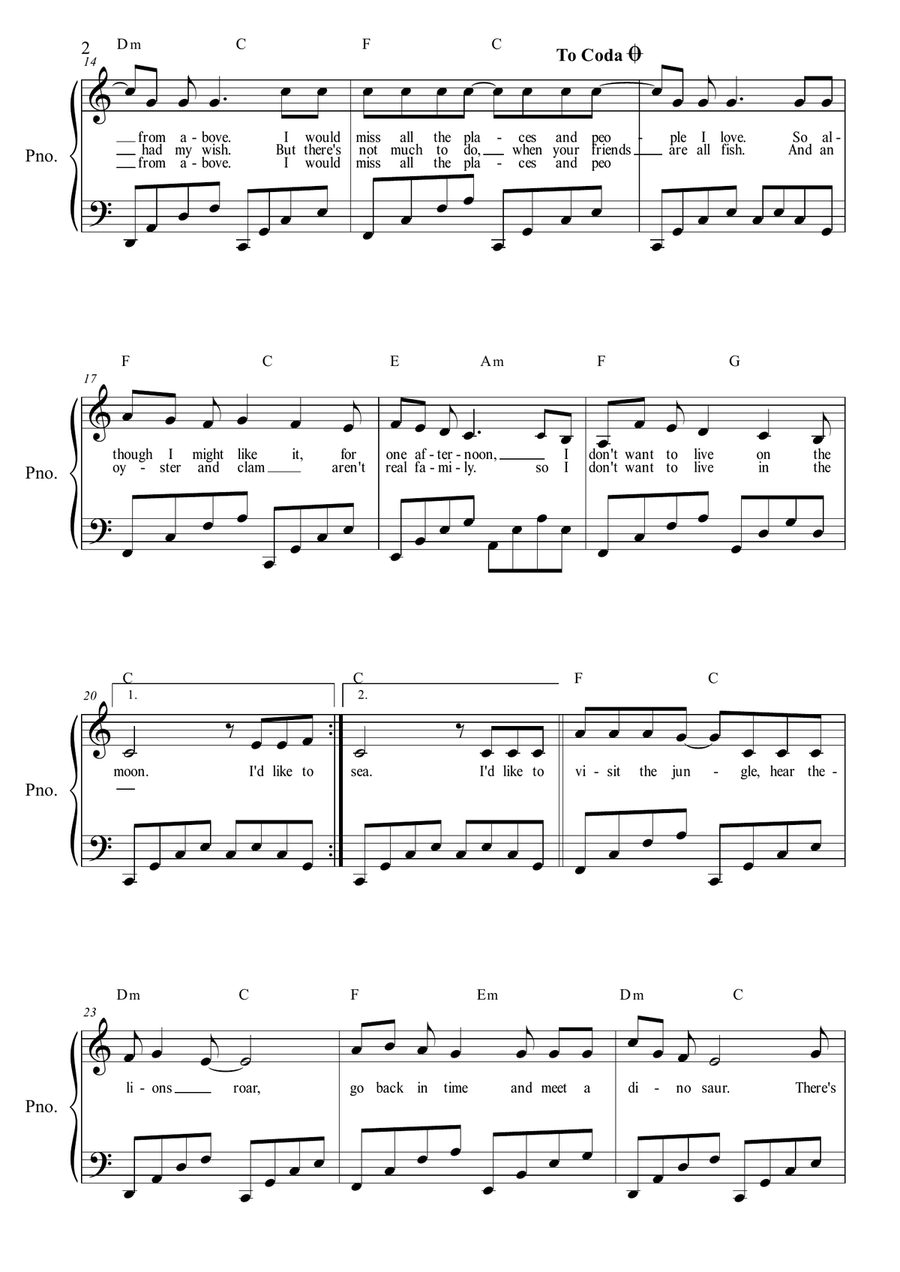 I Don't Want To Live On The Moon Piano, Vocal scores gallery preview page 2