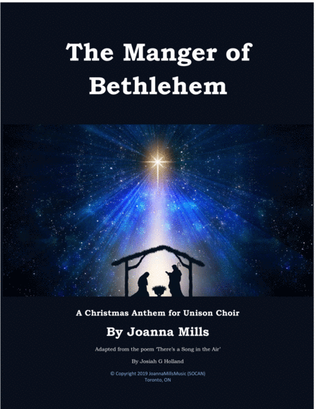 Book cover for The Manger of Bethlehem (For Unison Choir)