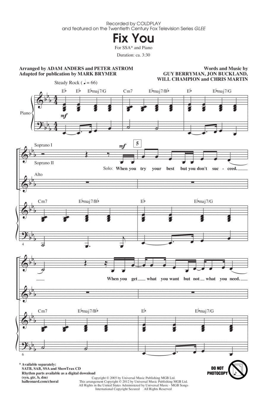Fix You SSA scores gallery preview page 1