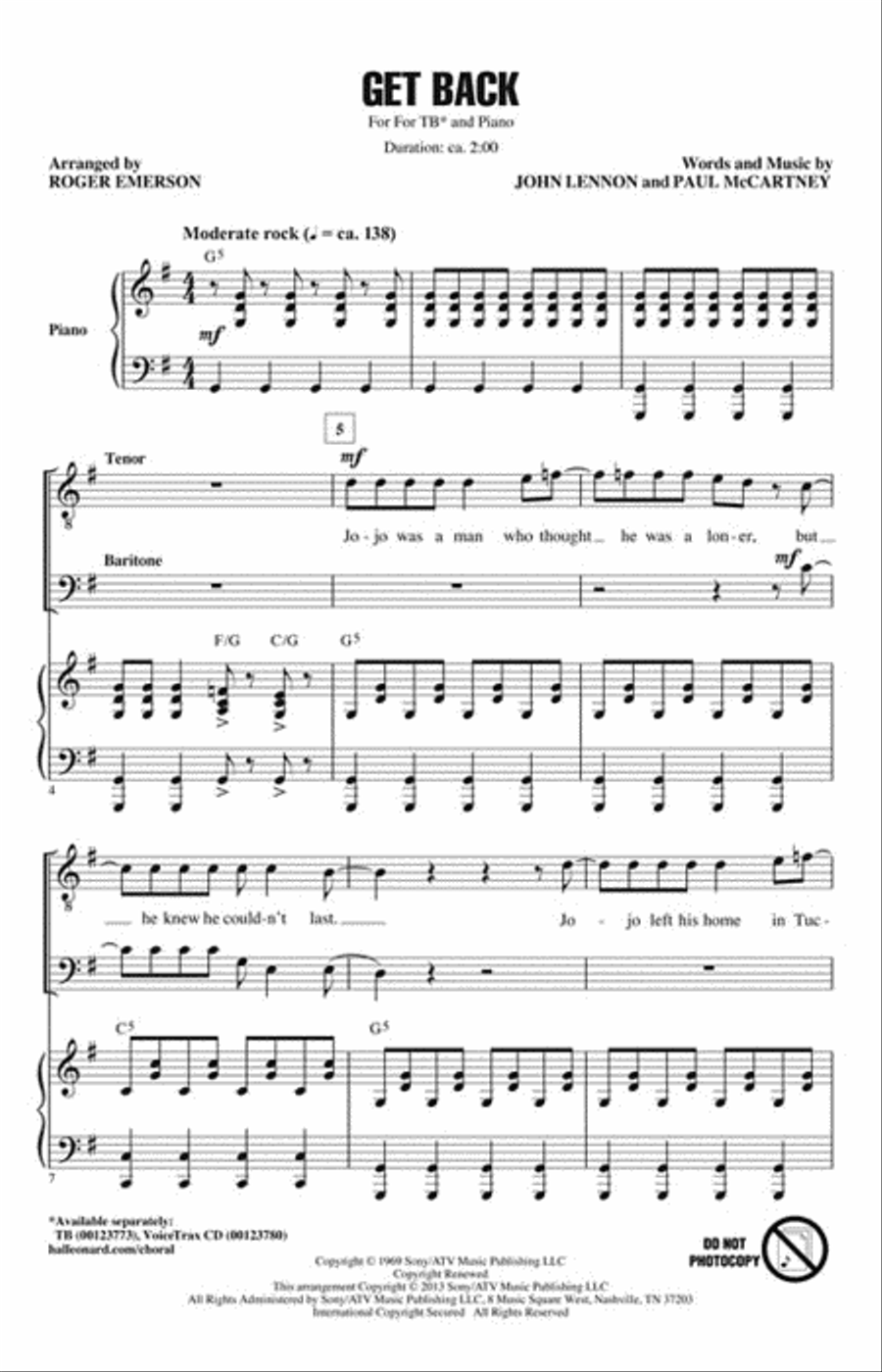 Get Back Choir scores gallery preview page 2