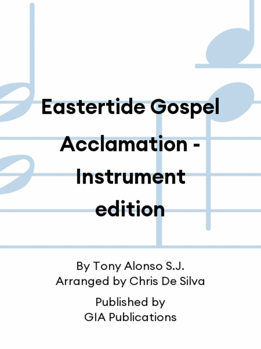 Eastertide Gospel Acclamation - Instrument edition