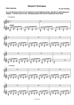 Piano Exercise "Mozart's Technique" Part 2