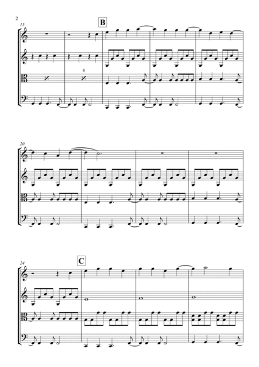 Walking On Sunshine Walking On Sunshine String Quartet scores gallery preview page 4