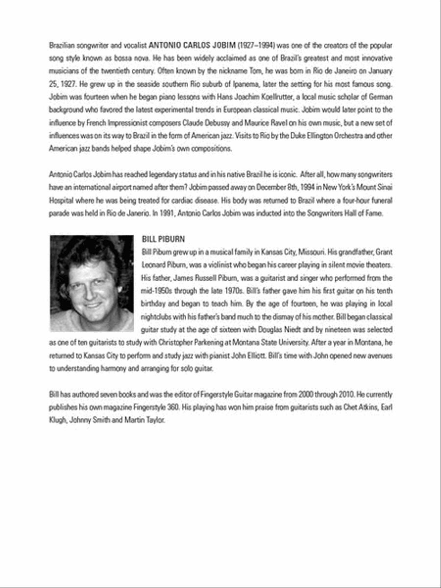Bill Piburn Plays Antonio Carlos Jobim Guitar Tablature scores gallery preview page 3