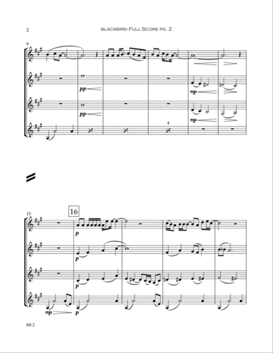 Blackbird Clarinet Quartet scores gallery preview page 3