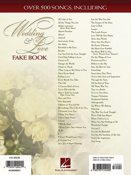 Wedding & Love Fake Book - C Edition