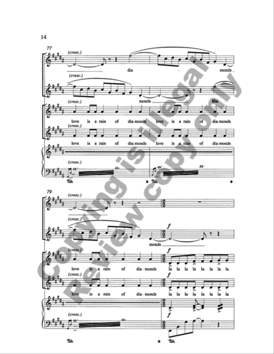 Songs for Women's Voices: 4. Love Is a Rain of Diamonds (Choral Score)