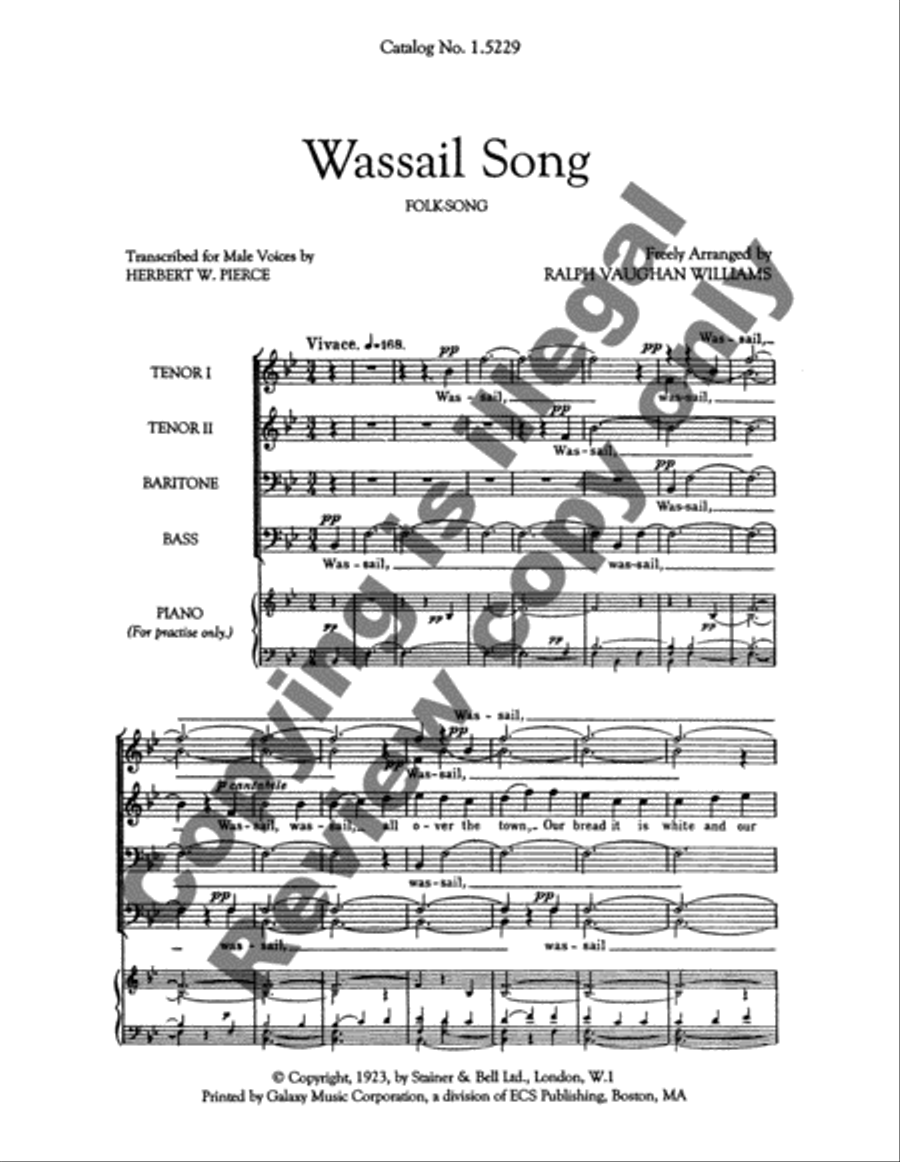 Wassail Song (Choral Score) TTBB scores gallery preview page 3