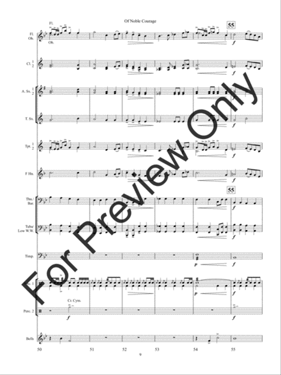 Of Noble Courage Concert Band scores gallery preview page 13