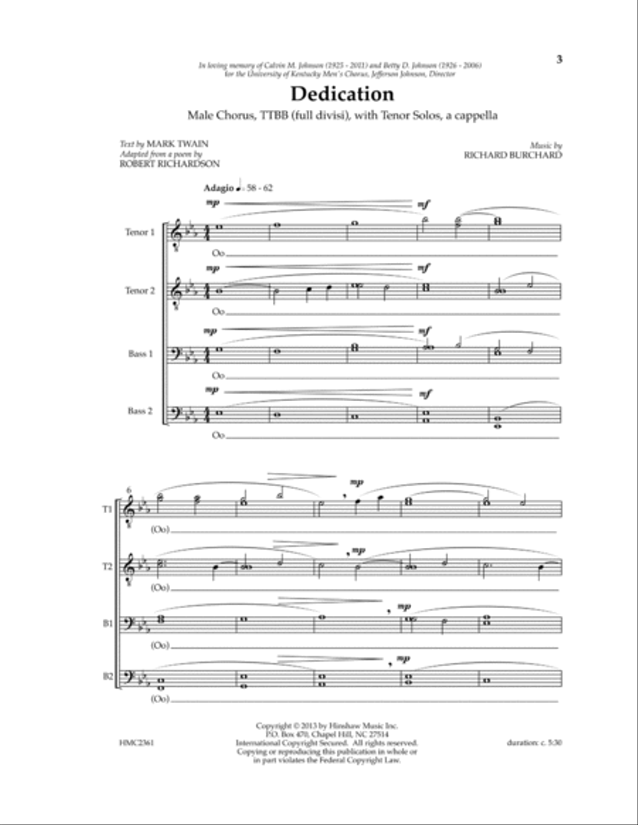 Dedication TTBB scores gallery preview page 2
