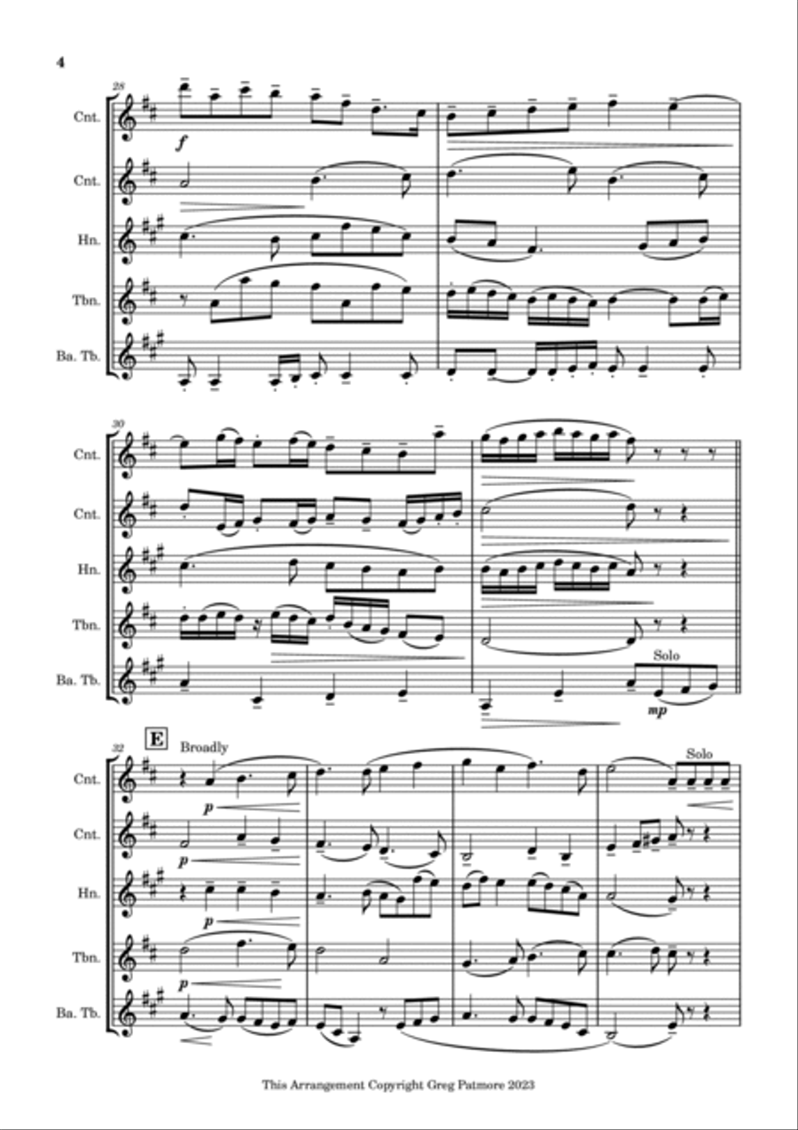 Danny boy Brass Quintet scores gallery preview page 4