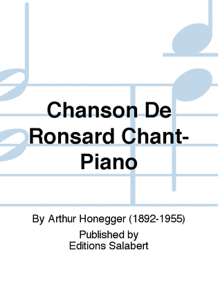 Book cover for Chanson De Ronsard Chant-Piano
