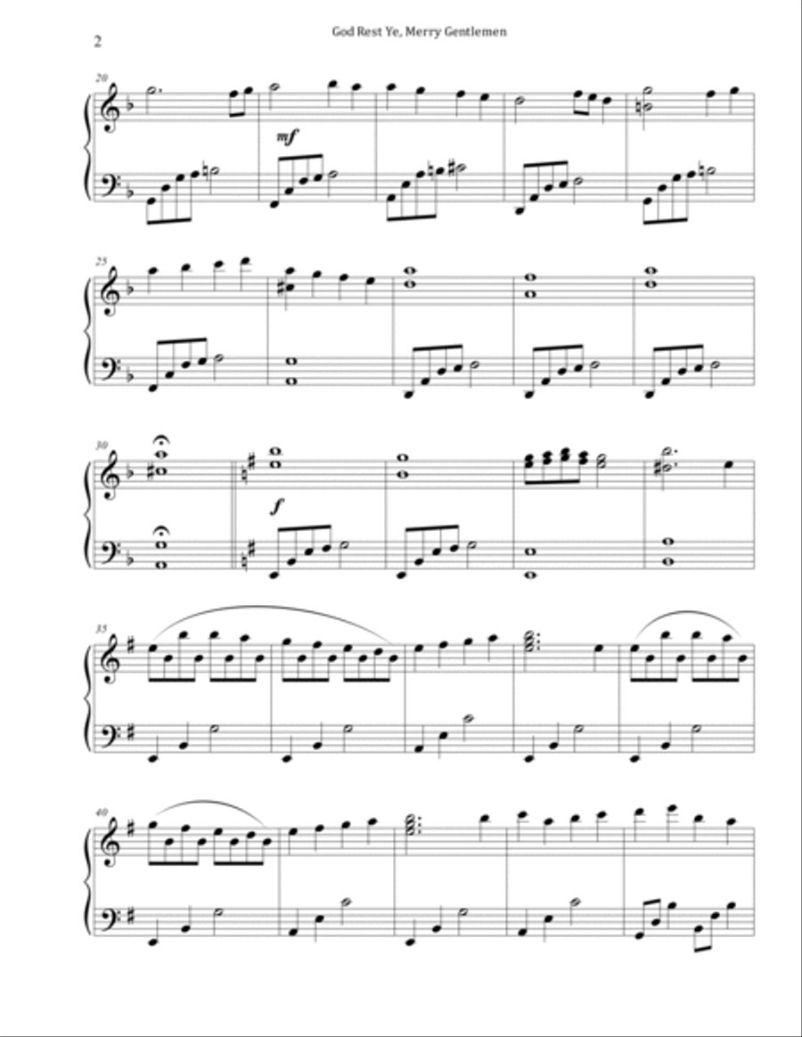 God Rest Ye Merry, Gentlemen (Advanced Intermediate Piano) Piano Solo scores gallery preview page 2