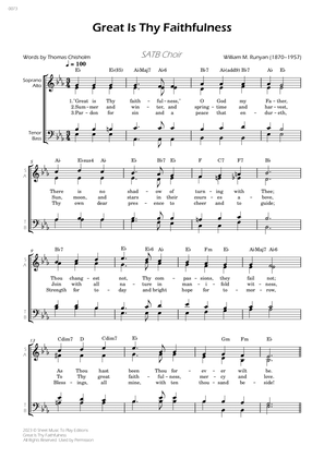 Great Is Thy Faithfulness - SATB Choir - W/Chords