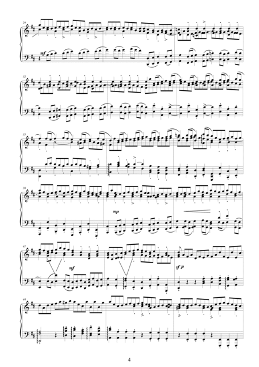 J.S.Bach - Orchestral Suite no.3 in D major BWV 1068 - Complete Piano version Piano Solo scores gallery preview page 4