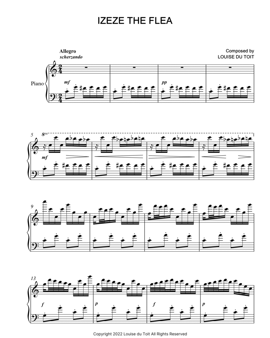 3. Izeze the Flea Piano Solo scores gallery preview page 1