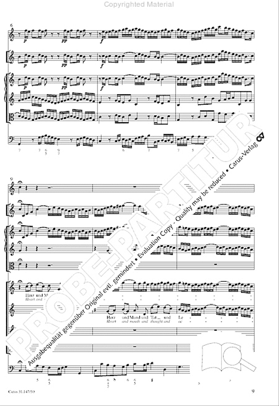 Heart and mouth and thought and action (Herz und Mund und Tat und Leben) (Herz und Mund und Tat und Leben) 4-Part scores gallery preview page 11