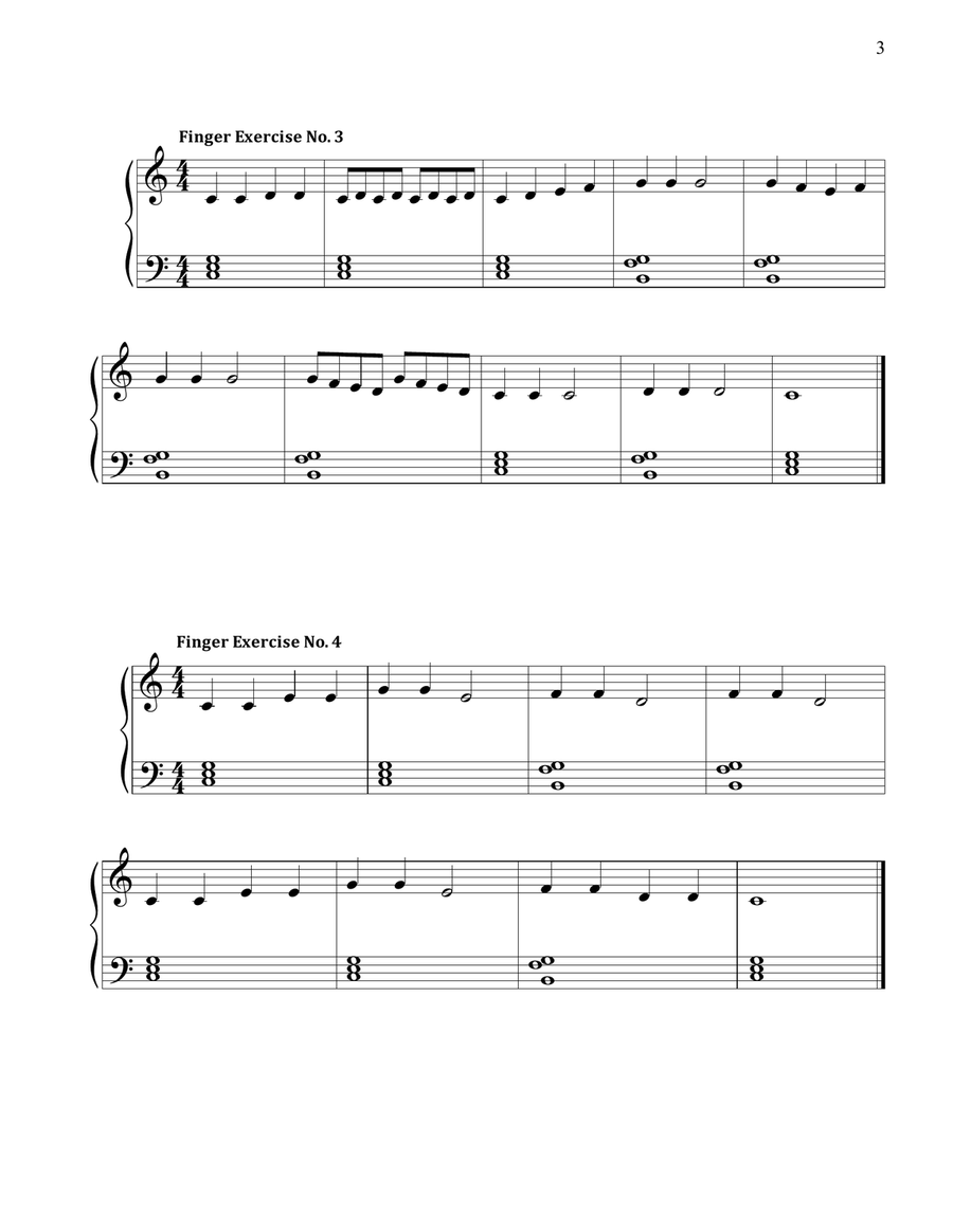 Finger Exercise Collection for Piano Piano Method scores gallery preview page 3
