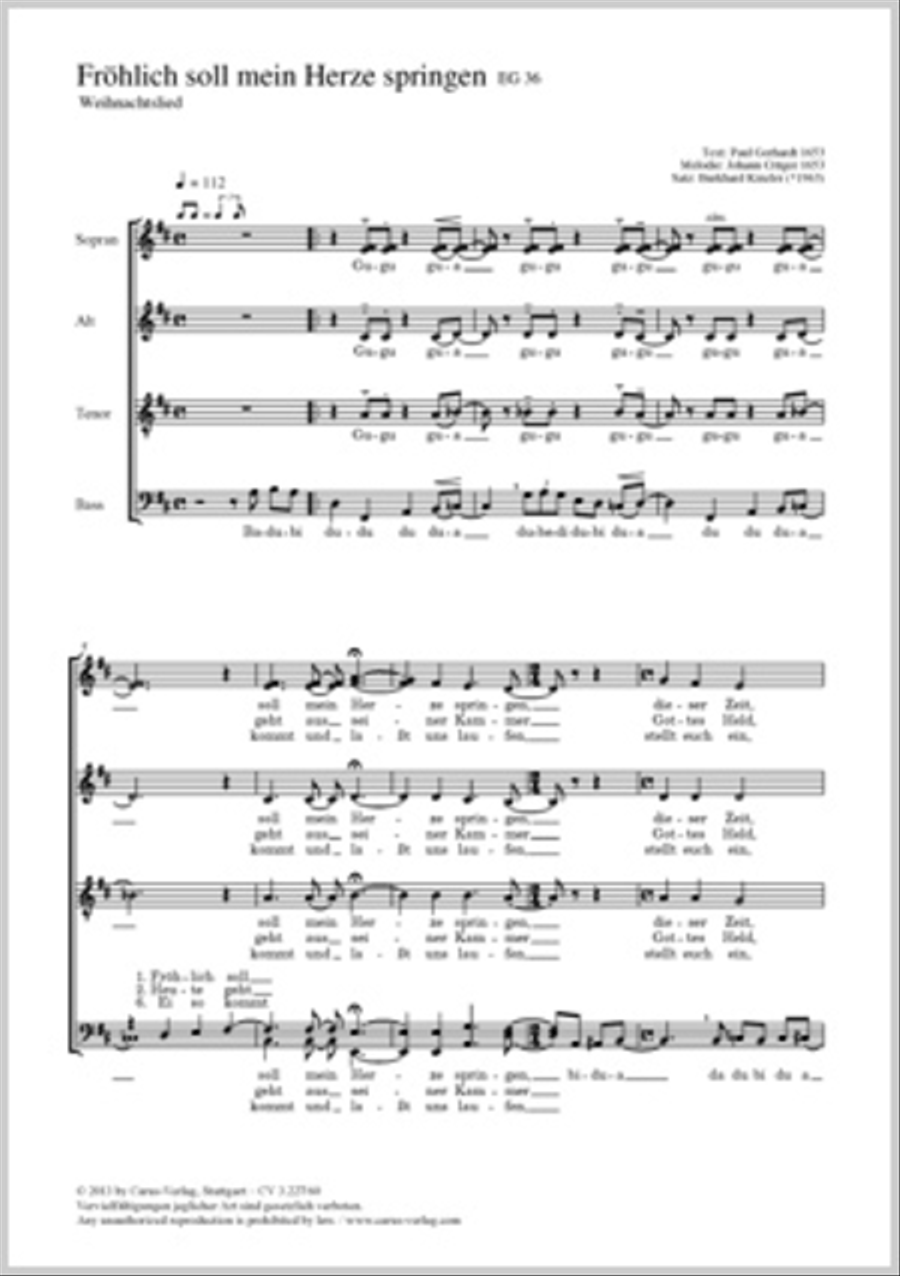 Frohlich soll mein Herze springen SSATBB scores gallery preview page 1