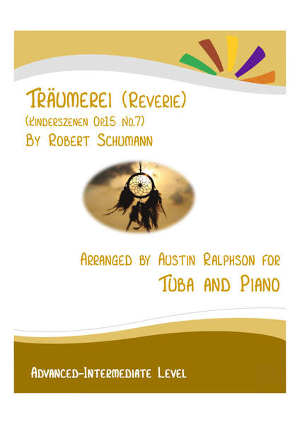Traumerei (Kinderszenen No.7) - tuba and piano with FREE BACKING TRACK to play along image number null