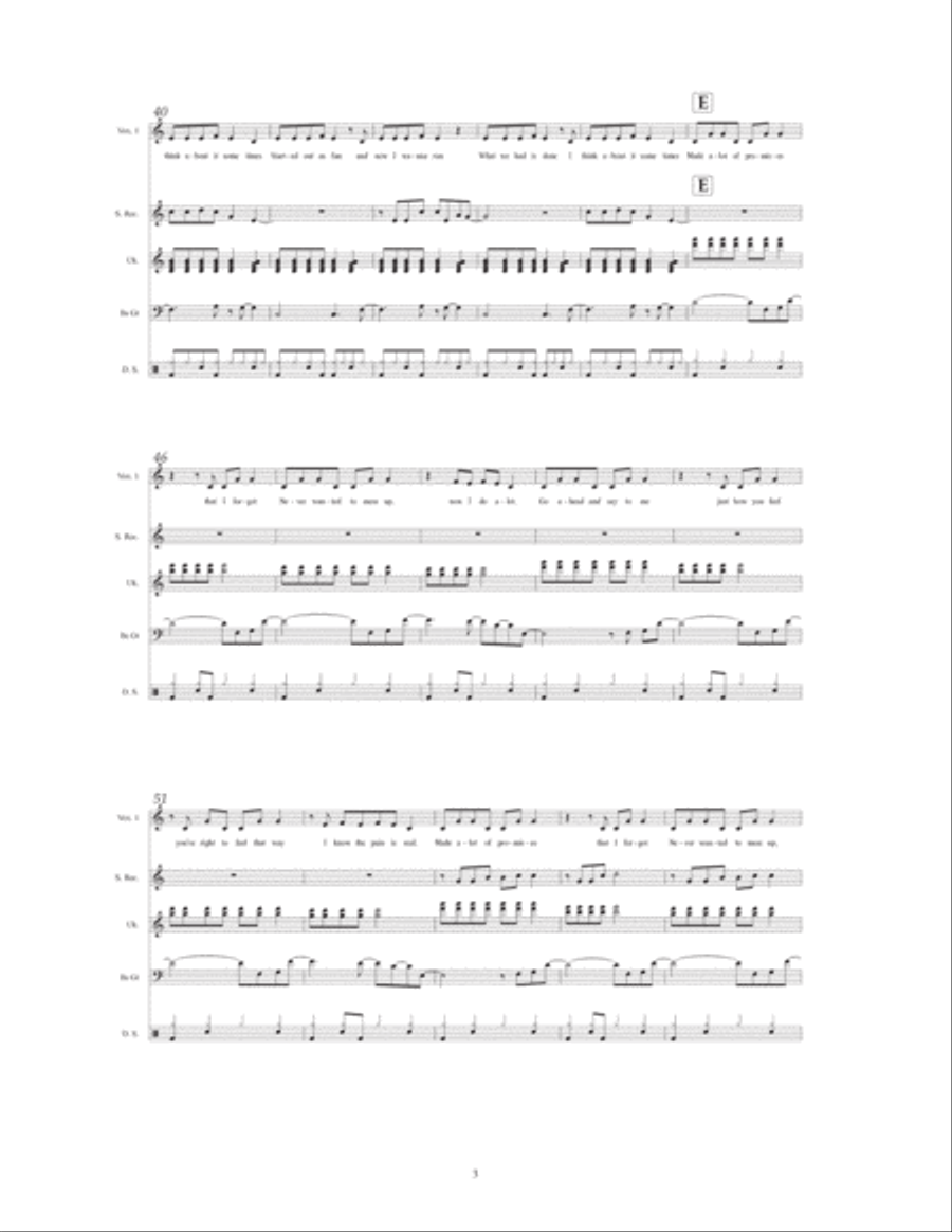 Promises - Score Only Ukulele scores gallery preview page 3