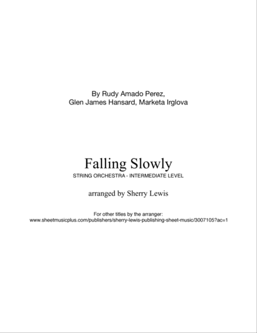 Te Prometo (falling Slowly) String Quintet scores gallery preview page 2